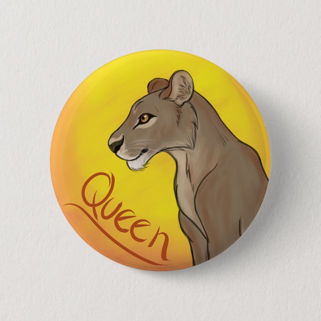 Queen Lioness 6 Cm Round Badge (Front)