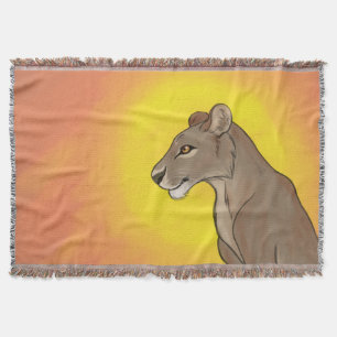 Queen Lioness Throw Blanket