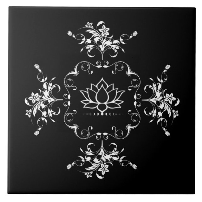 Queen Lotus Ceramic Tile (Front)