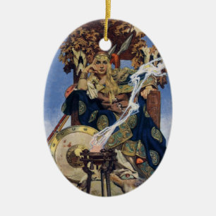 Queen Maeve Warrior Princess Fantasy Art Ceramic Tree Decoration