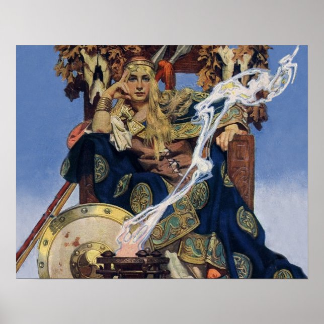 Queen Maeve Warrior Princess Fantasy Art Poster (Front)