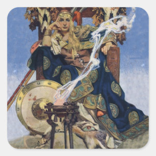 Queen Maeve Warrior Princess Fantasy Art Square Sticker