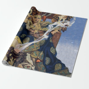 Queen Maeve Warrior Princess Fantasy Art Wrapping Paper