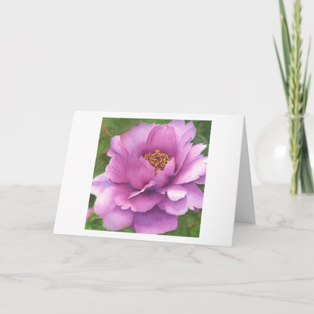 Queen Magenta (mini) watercolor art greeting card (Front)