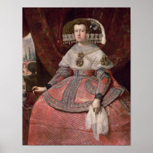 Queen Maria Anna of Spain in a red dress Poster