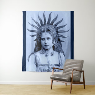 Queen Marie of Romania as the Sun Queen - blue Tapestry
