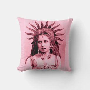 Queen Marie of Romania as the Sun Queen - pink Cushion