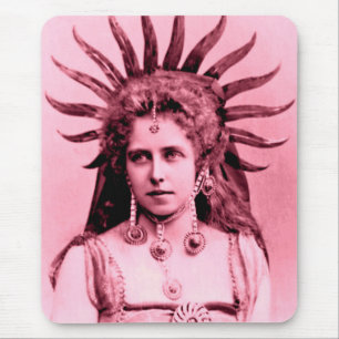 Queen Marie of Romania as the Sun Queen - pink Mouse Pad