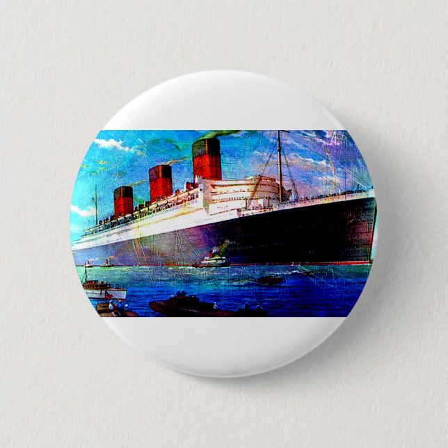 QUEEN MARY 2 6 CM ROUND BADGE (Front)