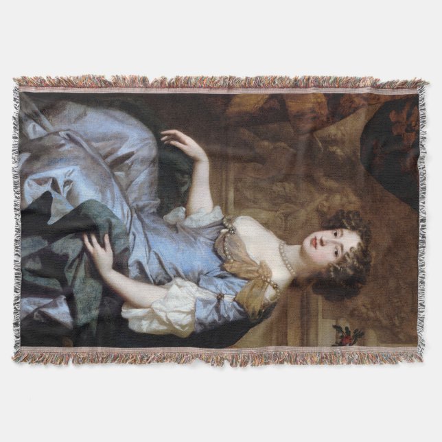 Queen Mary II by Sir Peter Lely Throw Blanket (Front)