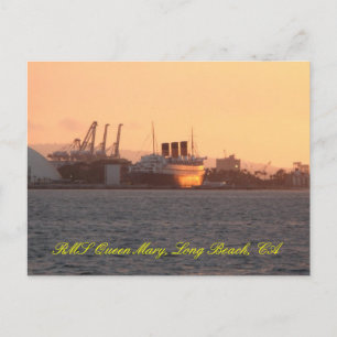 Queen Mary sunset Postcard