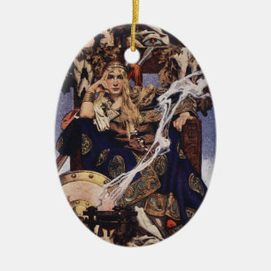 Queen Medb Celtic Mythology by J.C. Leyendecker Ceramic Ornament