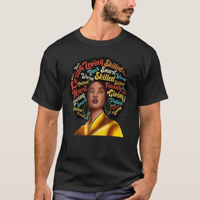 Queen Melanin Black History Month Afro African Pri T-Shirt (Front)