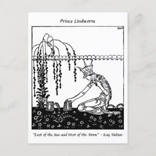 Queen Mother Dilemma in the garden Art Nouveau Postcard