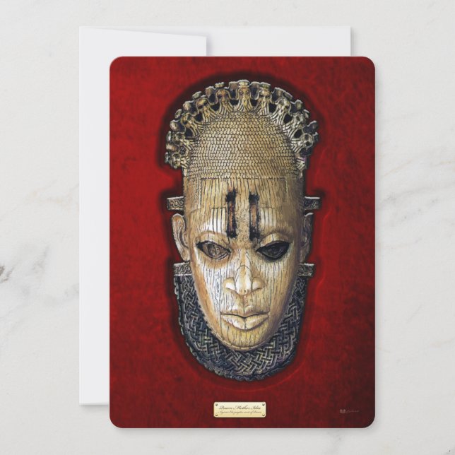 Queen Mother Idia - Ivory Edo Mask on Red Velvet (Front)