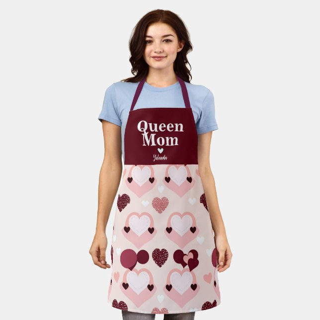Queen Mum Hearts  Apron (Worn)