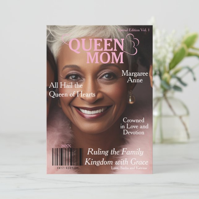Queen Mum Magazine Cover  Holiday Card (Standing Front)