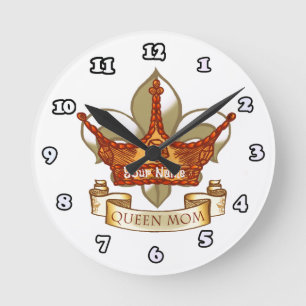 Queen mum round clock