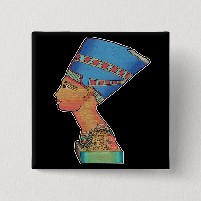 Queen Nefertiti 15 Cm Square Badge (Front)