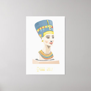 Queen Nefertiti and Cartouche rectangular Poster. Canvas Print