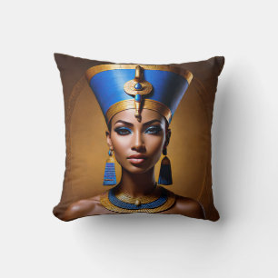 “Queen Nefertiti” Beautiful Ancient African Queen Cushion