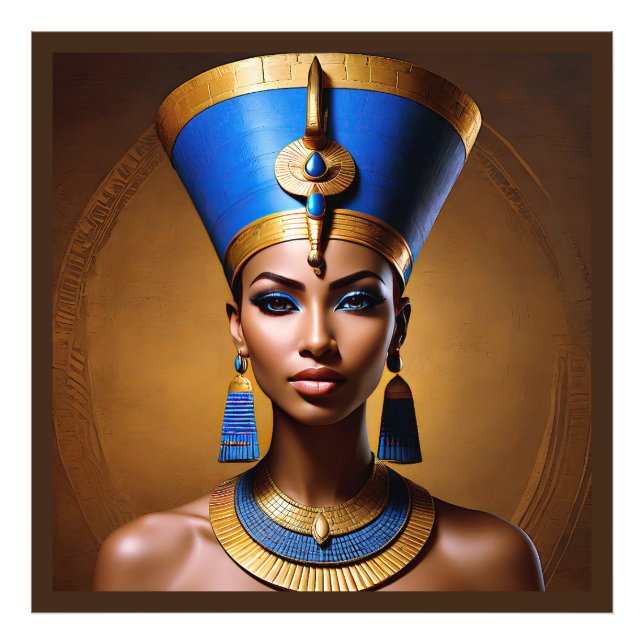 “Queen Nefertiti” Beautiful Ancient African Queen Photo Print (Front)