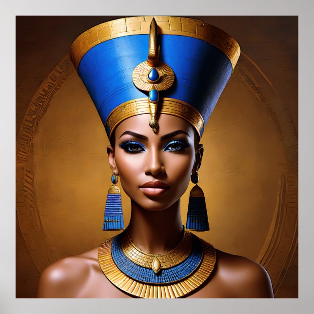 “Queen Nefertiti” Beautiful Ancient African Queen Poster (Front)