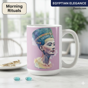 Queen Nefertiti Watercolor Mug – Egyptian Art