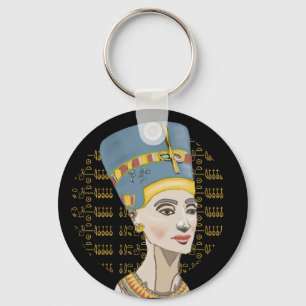 Queen Nefertiti with Cartouche  Key Ring