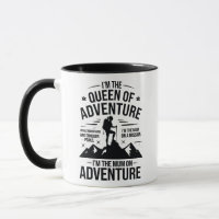Queen of Adventure Hiking Mum Typography Design