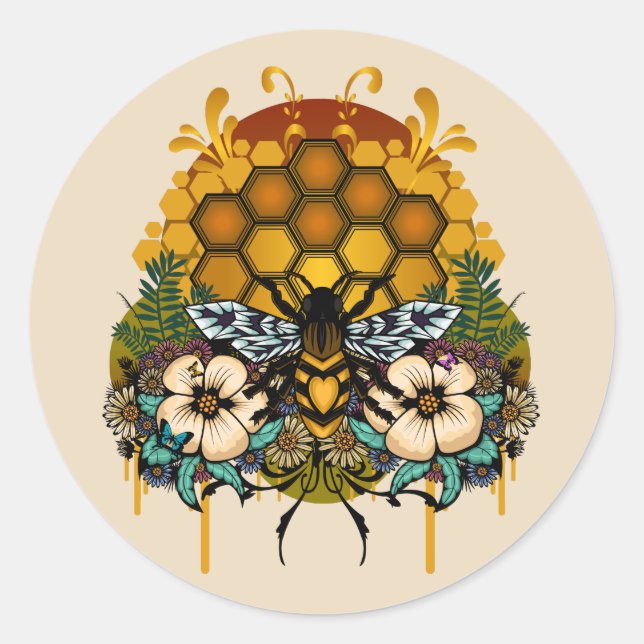 Queen Of Bees Classic Round Sticker (Front)