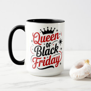 Queen of Black Friday Minimalistic Red Typography Mug