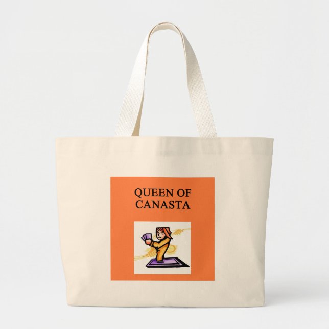 (queen of canasta large tote bag (Front)