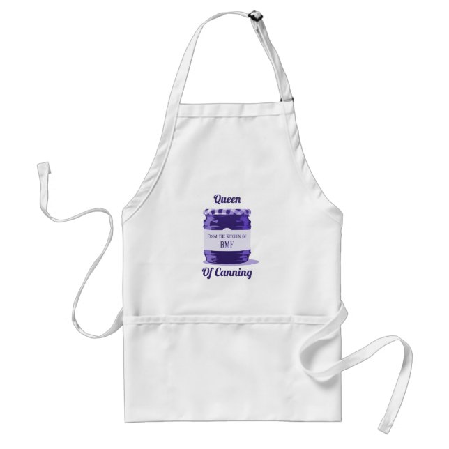 Queen of Canning Purple Jelly Jar with Monogram Standard Apron (Front)