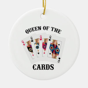 Queen Of Cards Ceramic Ornament