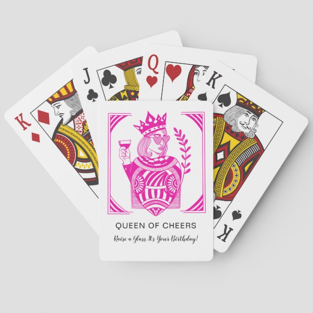 Queen of Cheers Birthday Playing Cards | Raise  (Back)