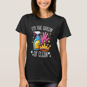 Queen of Cleaning Uniform For Housekeeping Funny H T-Shirt