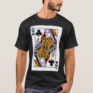 Queen Of Clubs Playing Card T-Shirt