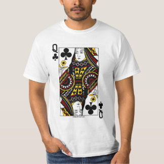 Queen Of Clubs Playing Card T-Shirt