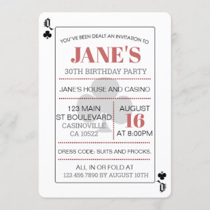 Queen of Clubs Poker Playing Cards Casino Birthday