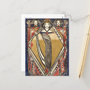 Queen of Diamonds by Margaret Macdonald Mackintosh Holiday Postcard