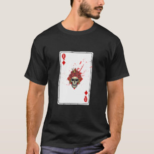 Queen Of Diamonds Cards Deck Halloween Splashy Cos T-Shirt