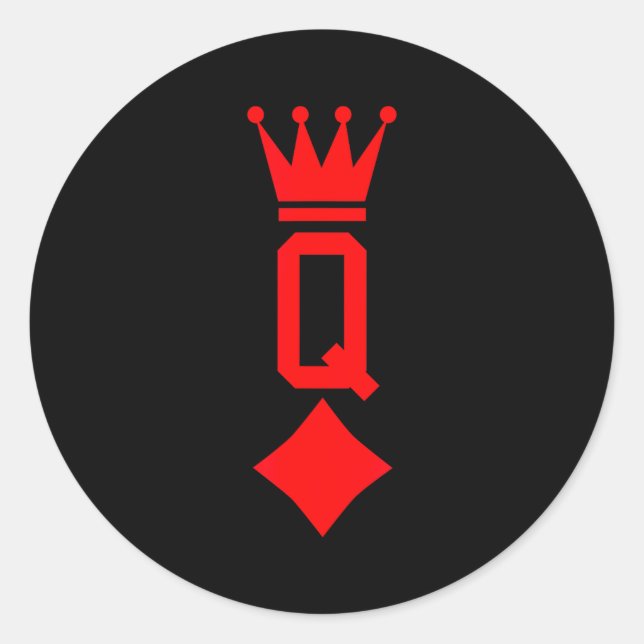 Queen Of Diamonds Playing Card Halloween Costume  Classic Round Sticker (Front)