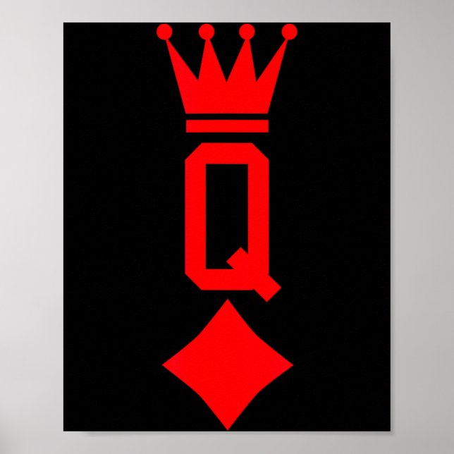 Queen Of Diamonds Playing Card Halloween Costume  Poster (Front)