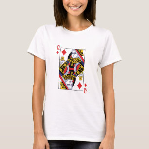 Queen of Diamonds Poker Casino Playing Card T-Shirt