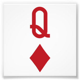 Queen of Diamonds Red Playing Card Photo Print