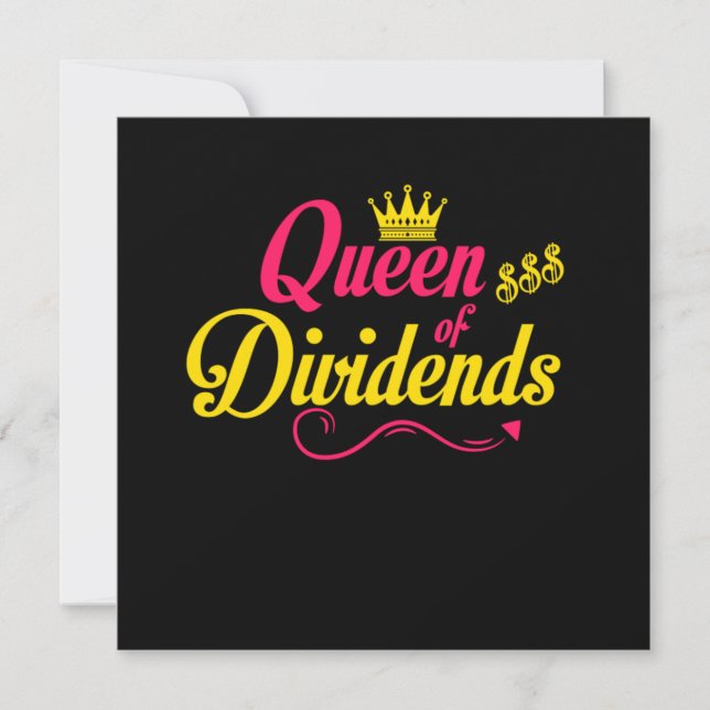 Queen of Dividends Capitalism Gift Invitation (Front)