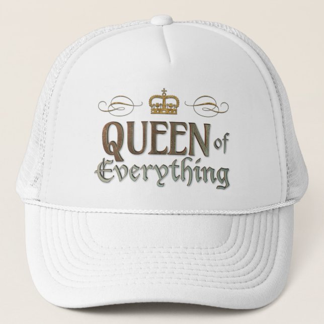 QUEEN of Everything - Grand Mediaeval Royal Crown Trucker Hat (Front)