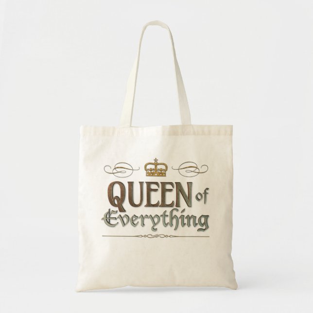 QUEEN of Everything - Mother Grandmother Royal Tote Bag (Front)