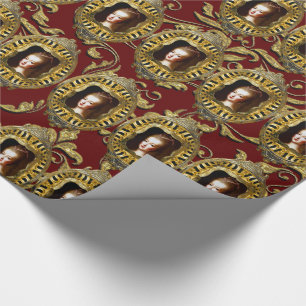 Queen of France Elegant Scarlet Christmas Wrapping Paper